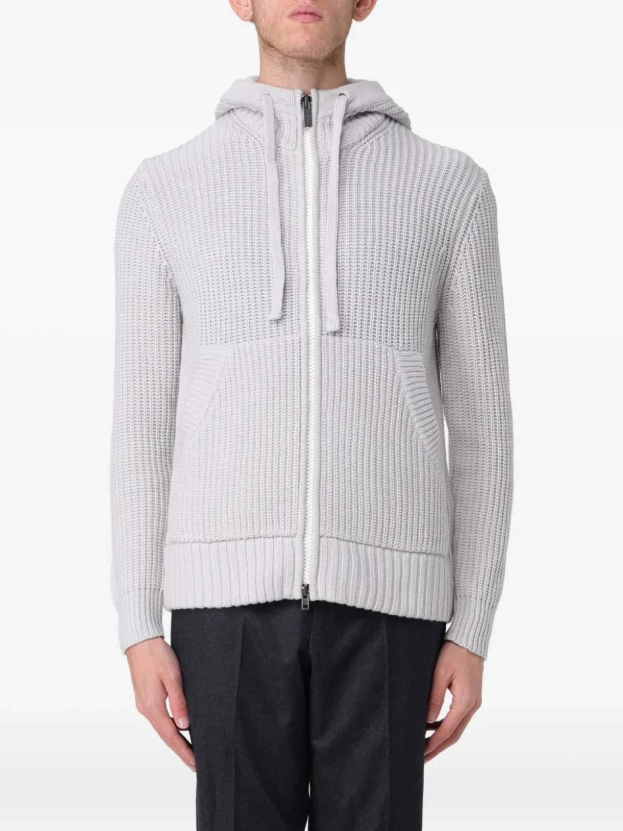 Кардиган в рубчик Paolo Pecora, серый
Кардиган в рубчик Paolo Pecora, серый