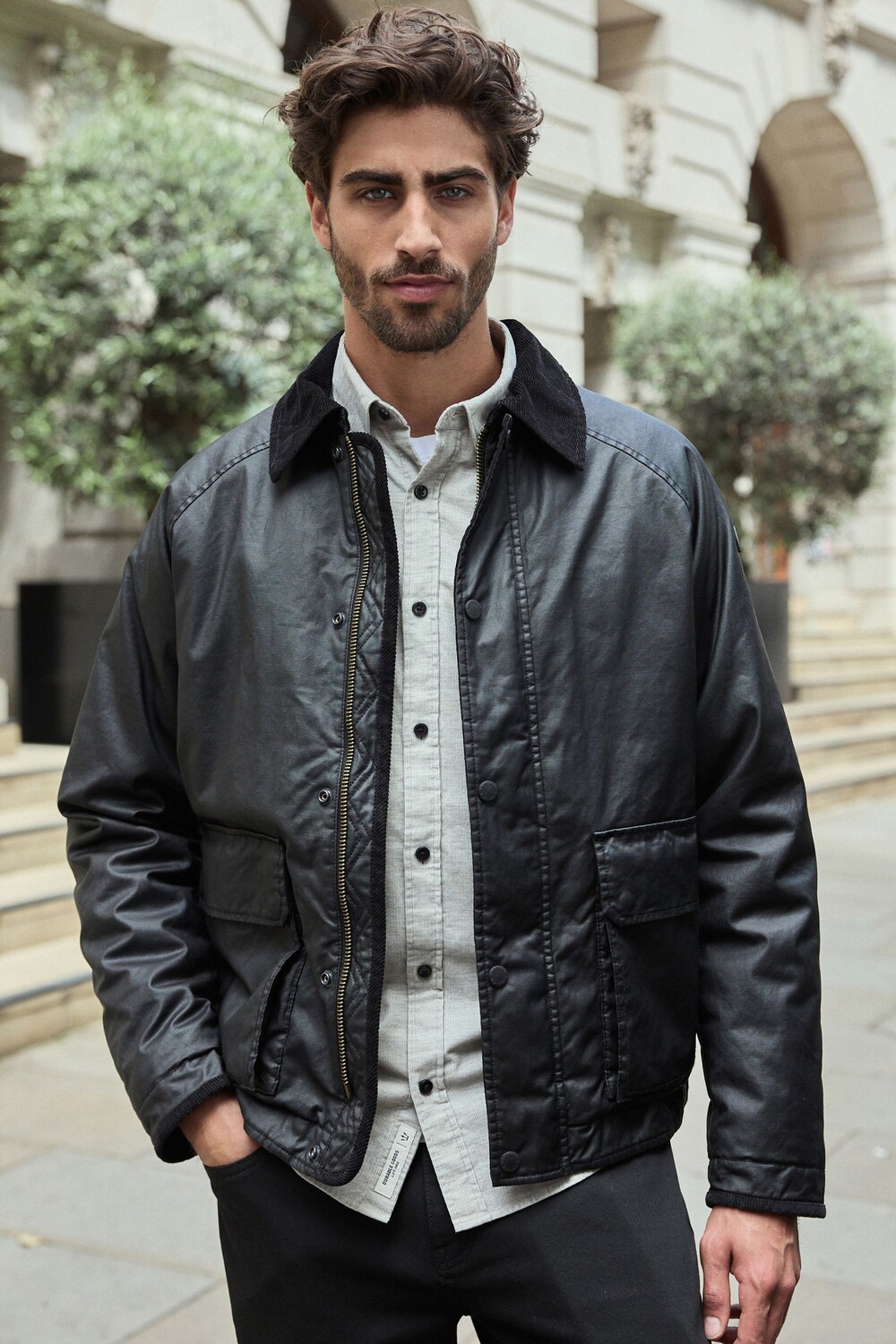 Куртка с воротником из искусственного вощеного шнура Next, черный
Куртка с воротником из искусственного вощеного шнура Next, черный