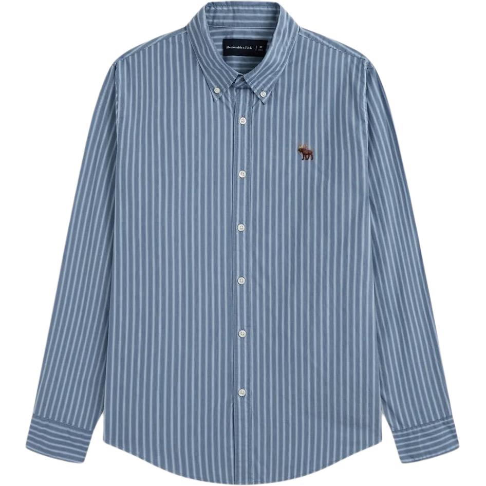Abercrombie&Fitch Мужская рубашка в синюю полоску, средней плотности ткани
Abercrombie&Fitch Мужская рубашка в синюю полоску, средней плотности ткани