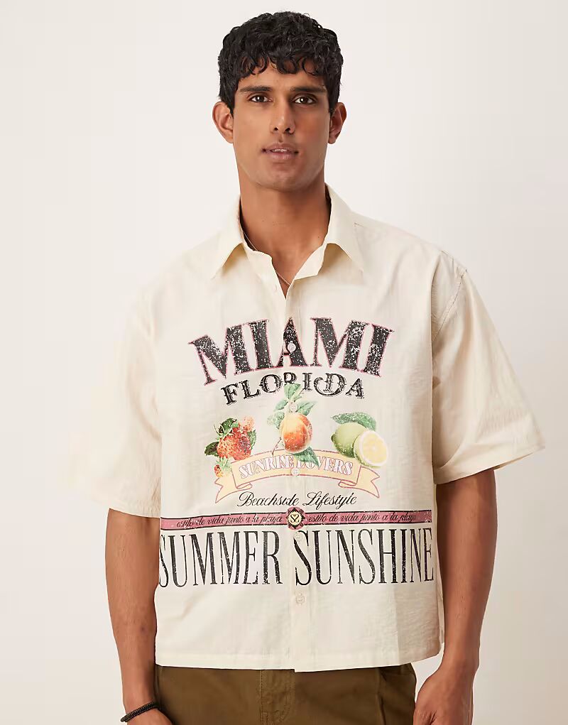 Рубашка свободного кроя ASOS DESIGN с принтом цвета экрю
Рубашка свободного кроя ASOS DESIGN с принтом цвета экрю