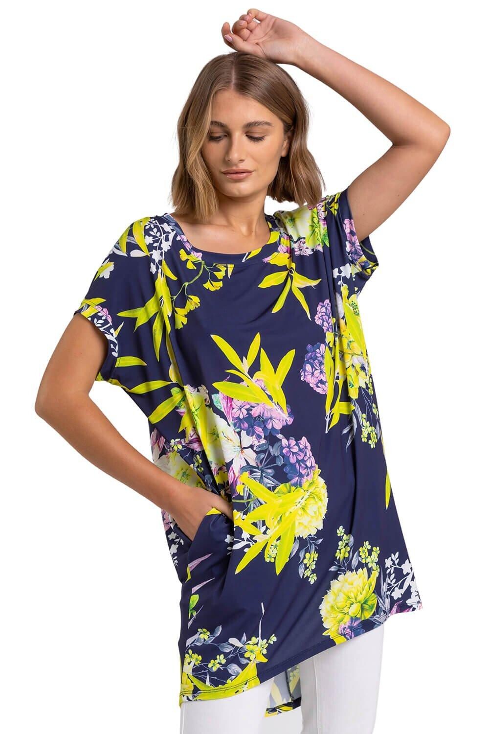 Топ-туника с карманами и цветочным принтом Roman, желтый
Топ-туника с карманами и цветочным принтом Roman, желтый