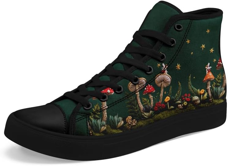 Женские высокие кеды из холщовой ткани AWSOLE с принтом грибов и цветов, мужские кроссовки на шнуровке с плоской подошвой, стильная обувь для пар, белый/черный/красный/зеленый
Женские высокие кеды из холщовой ткани AWSOLE с принтом грибов и цветов, мужские кроссовки на шнуровке с плоской подошвой, стильная обувь для пар, белый/черный/красный/зеленый