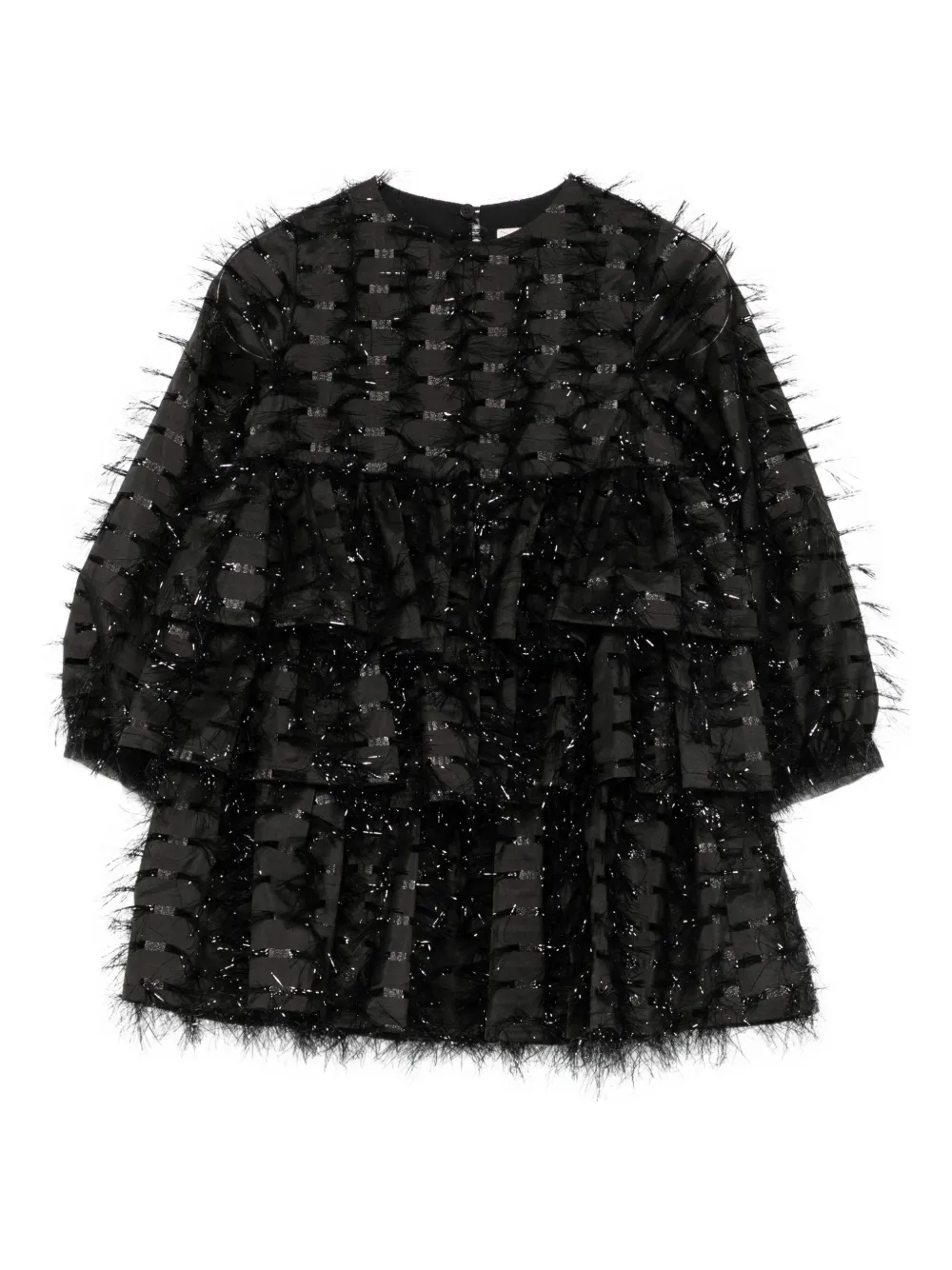 Платье с рюшами и блестящими деталями Simonetta, черный