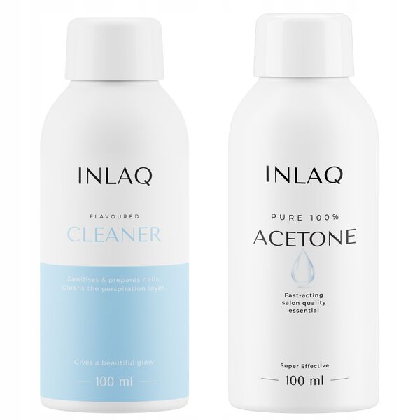 Набор: обезжириватель для ногтей, 100 мл + косметический ацетон, 100 мл Inlaq
Набор: обезжириватель для ногтей, 100 мл + косметический ацетон, 100 мл Inlaq