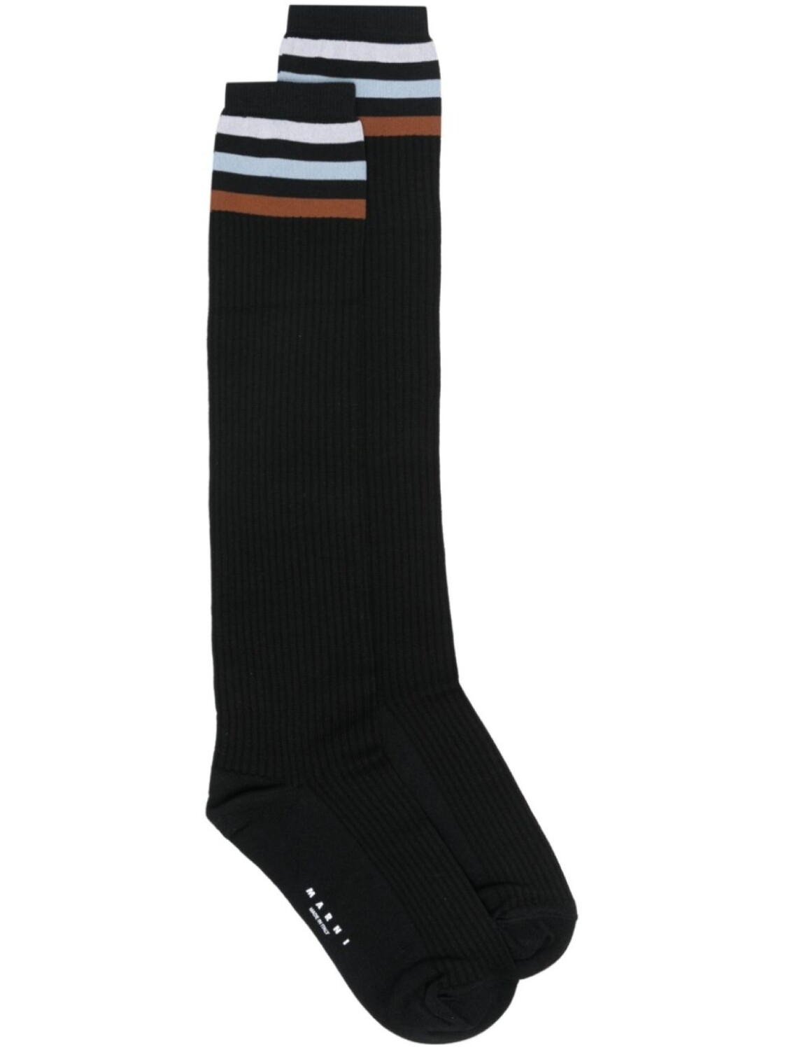 Носки в рубчик с полосками Marni, черный
Носки в рубчик с полосками Marni, черный