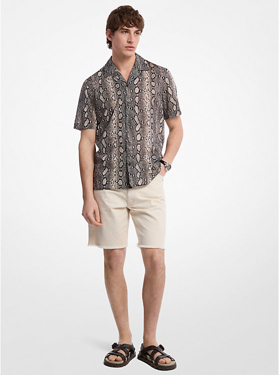 Хлопковая походная рубашка со змеиным принтом Michael Kors, черный
Хлопковая походная рубашка со змеиным принтом Michael Kors, черный