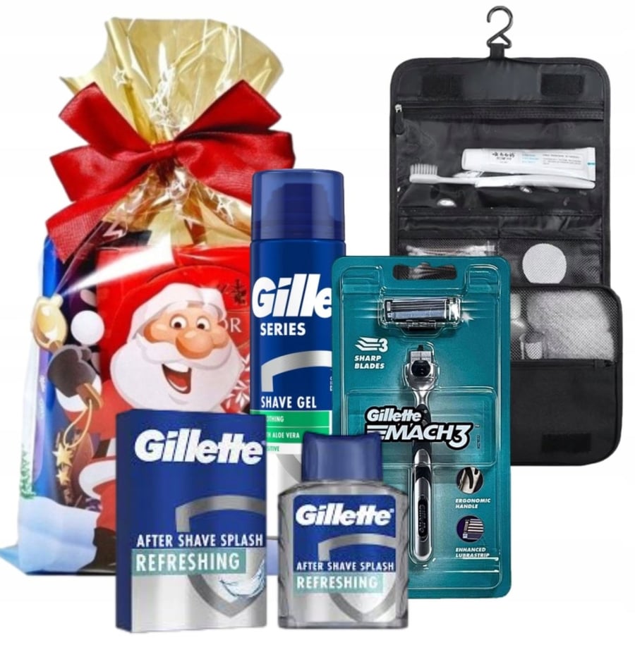 Рождественский набор для бритья Gillette: гель для бритья + бритвы + вода + дорожная косметичка
Рождественский набор для бритья Gillette: гель для бритья + бритвы + вода + дорожная косметичка