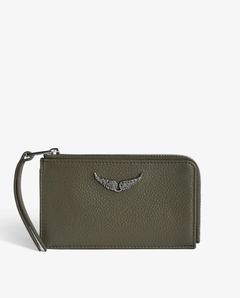 Визитница женская ZV Card из зеленой кожи Zadig & Voltaire, зеленый 
Визитница женская ZV Card из зеленой кожи Zadig & Voltaire, зеленый