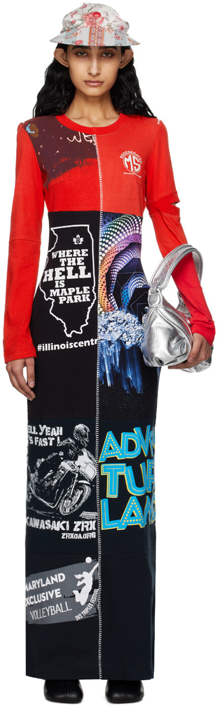 Платье макси с графическим принтом в стиле пэчворк Marine Serre, красный
Платье макси с графическим принтом в стиле пэчворк Marine Serre, красный