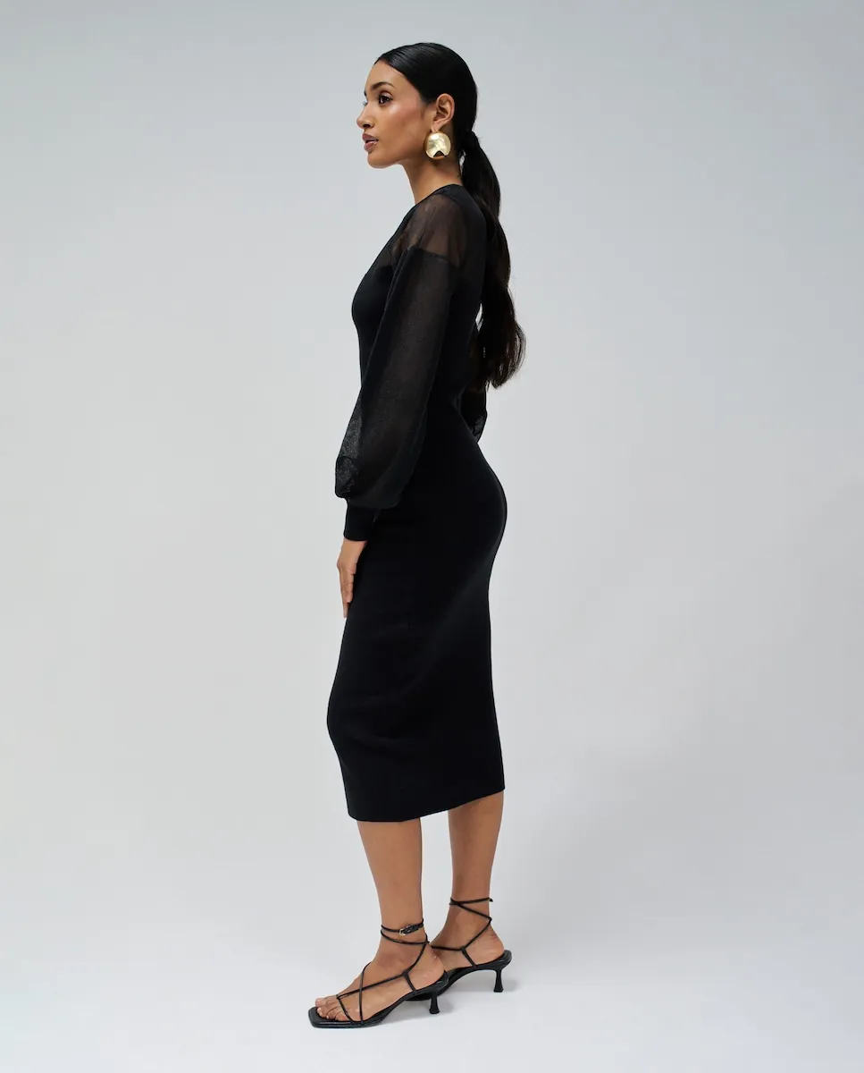 Приталенное трикотажное платье с прозрачными вставками Salsa Jeans, черный
Приталенное трикотажное платье с прозрачными вставками Salsa Jeans, черный