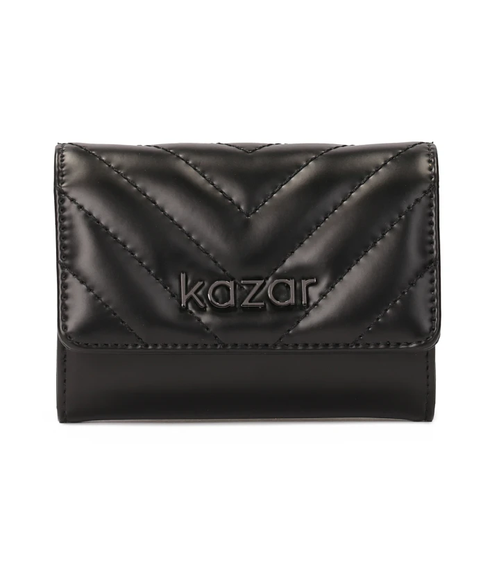 Маленький кожаный кошелек со стеганой передней частью. Kazar, черный
Маленький кожаный кошелек со стеганой передней частью. Kazar, черный