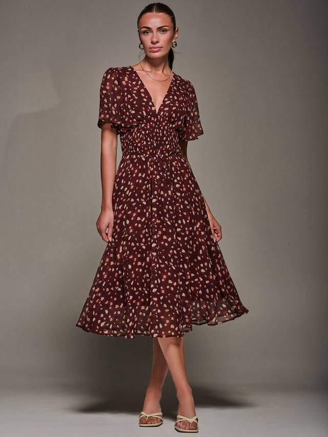 Платье миди из шифона с абстрактным горохом и завязками на спине Jolie Moi, Burgundy Abstract
Платье миди из шифона с абстрактным горохом и завязками на спине Jolie Moi, Burgundy Abstract