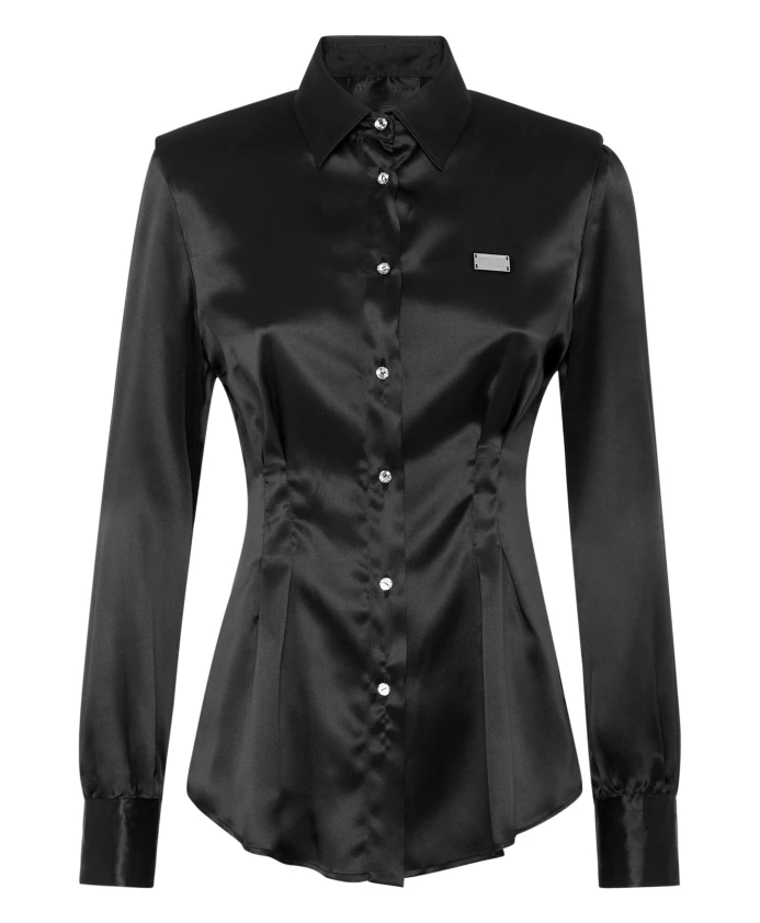 Шелковая рубашка с подплечниками Philipp Plein, черный
Шелковая рубашка с подплечниками Philipp Plein, черный