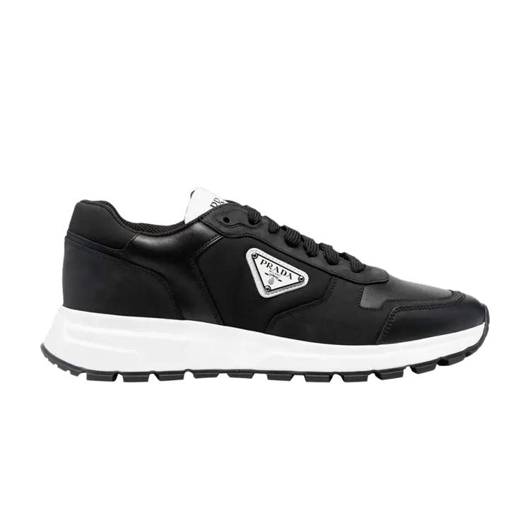 Кроссовки Prada Leather and Re-Nylon Black White, черный 
Кроссовки Prada Leather and Re-Nylon Black White, черный