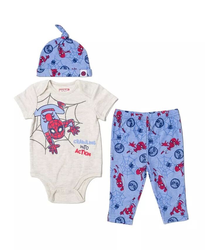 Боди для маленьких мальчиков, Мстители, Халк, Капитан Америка, Человек-Паук, штаны и шапка, комплект одежды из 3 предметов для новорожденных Marvel, белый
Боди для маленьких мальчиков, Мстители, Халк, Капитан Америка, Человек-Паук, штаны и шапка, комплект одежды из 3 предметов для новорожденных Marvel, белый