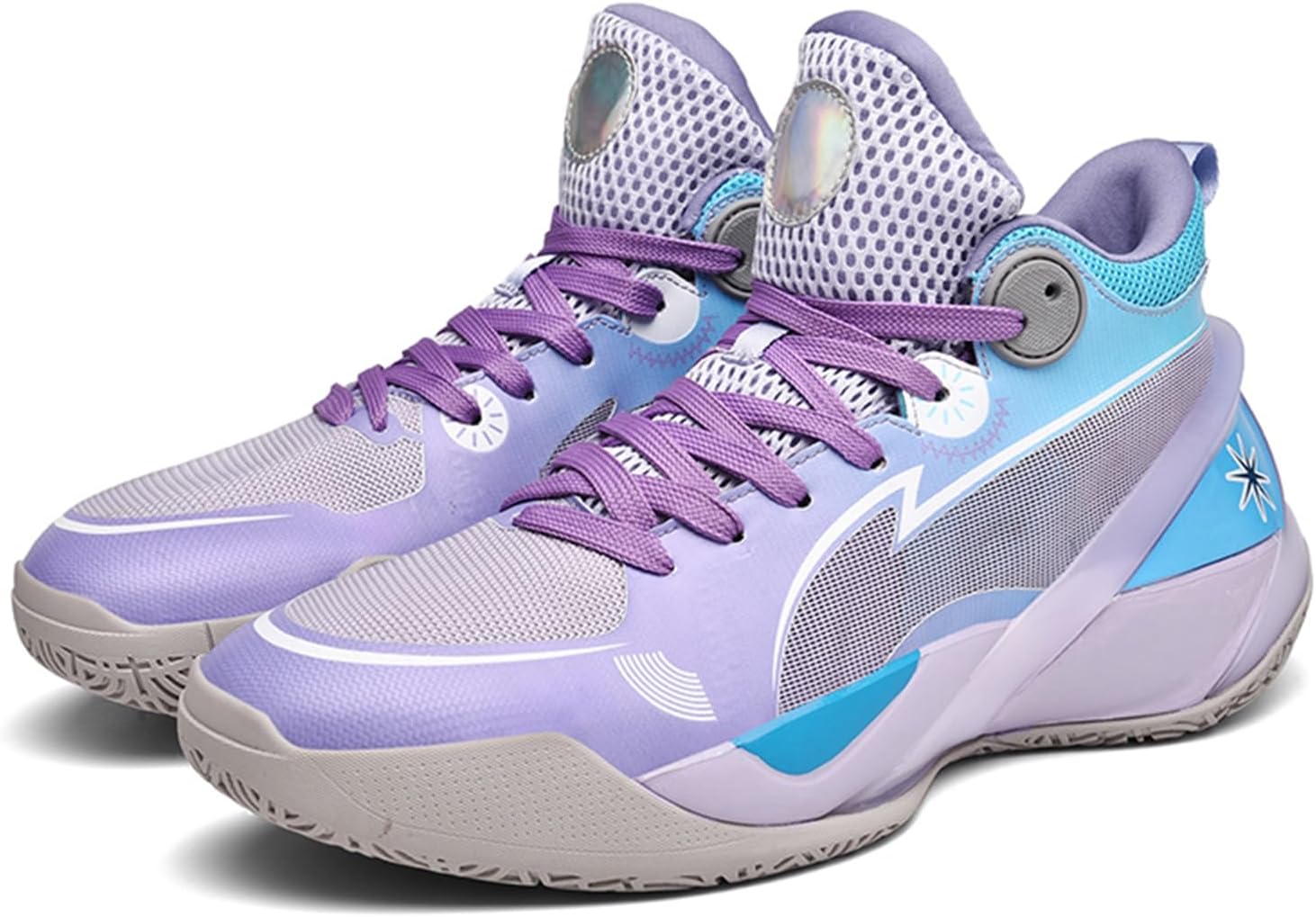 Мужские баскетбольные кроссовки с толстой подошвой, амортизирующие, легкие, противоскользящие, дышащие, высокие на шнуровке, подходят для езды на велосипеде, игры в мяч и бега Qaoterod, фиолетовый
Мужские баскетбольные кроссовки с толстой подошвой, амортизирующие, легкие, противоскользящие, дышащие, высокие на шнуровке, подходят для езды на велосипеде, игры в мяч и бега Qaoterod, фиолетовый