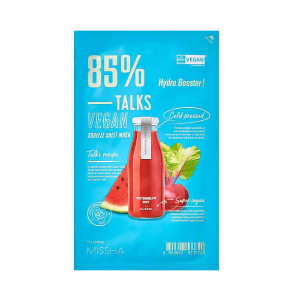 Увлажняющая маска для лица, 27 г Missha Talks vegan
Увлажняющая маска для лица, 27 г Missha Talks vegan