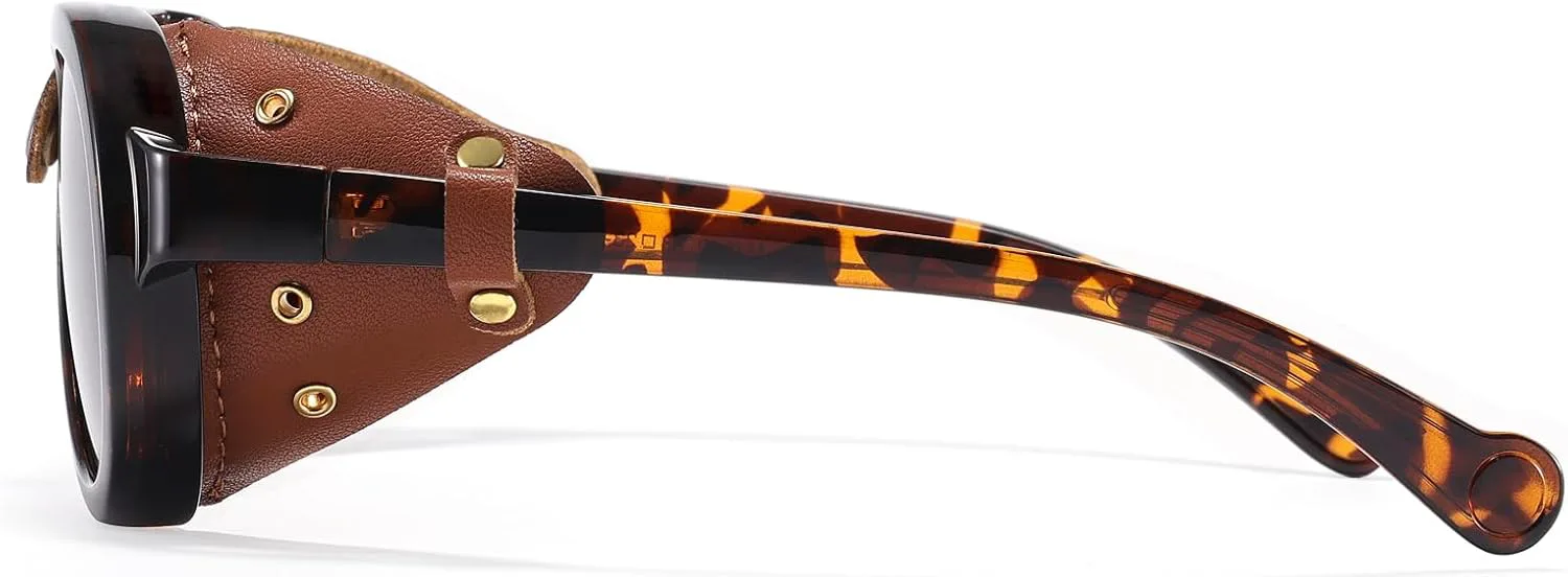 Ретро-авиаторы в стиле стимпанк, поляризованные солнцезащитные очки с кожаными боковыми щитками, винтажные готические очки для мужчин и женщин MACJERO, Tortoise
Ретро-авиаторы в стиле стимпанк, поляризованные солнцезащитные очки с кожаными боковыми щитками, винтажные готические очки для мужчин и женщин MACJERO, Tortoise