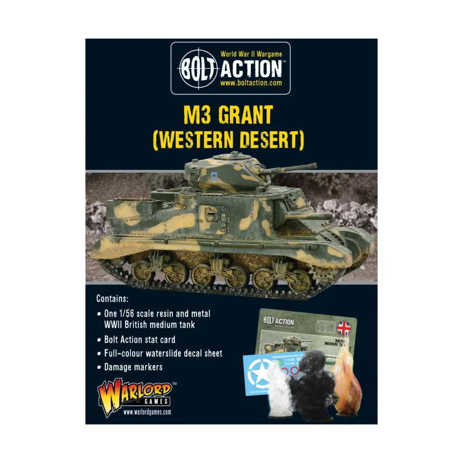 Грант M3 (Западная пустыня), Bolt Action - British Army (28mm)
Грант M3 (Западная пустыня), Bolt Action - British Army (28mm)