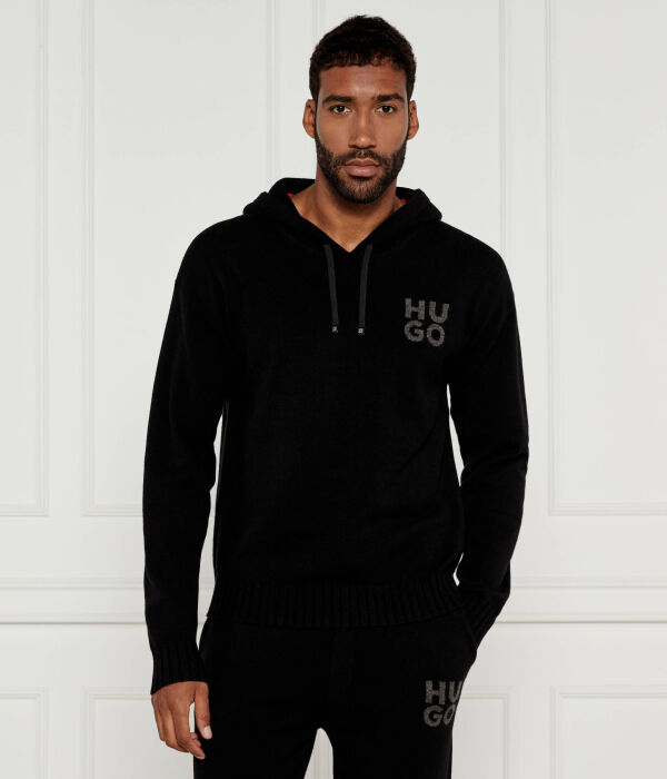 Свитер мужской Hugo шерстяной с капюшоном, черный
Свитер мужской Hugo шерстяной с капюшоном, черный