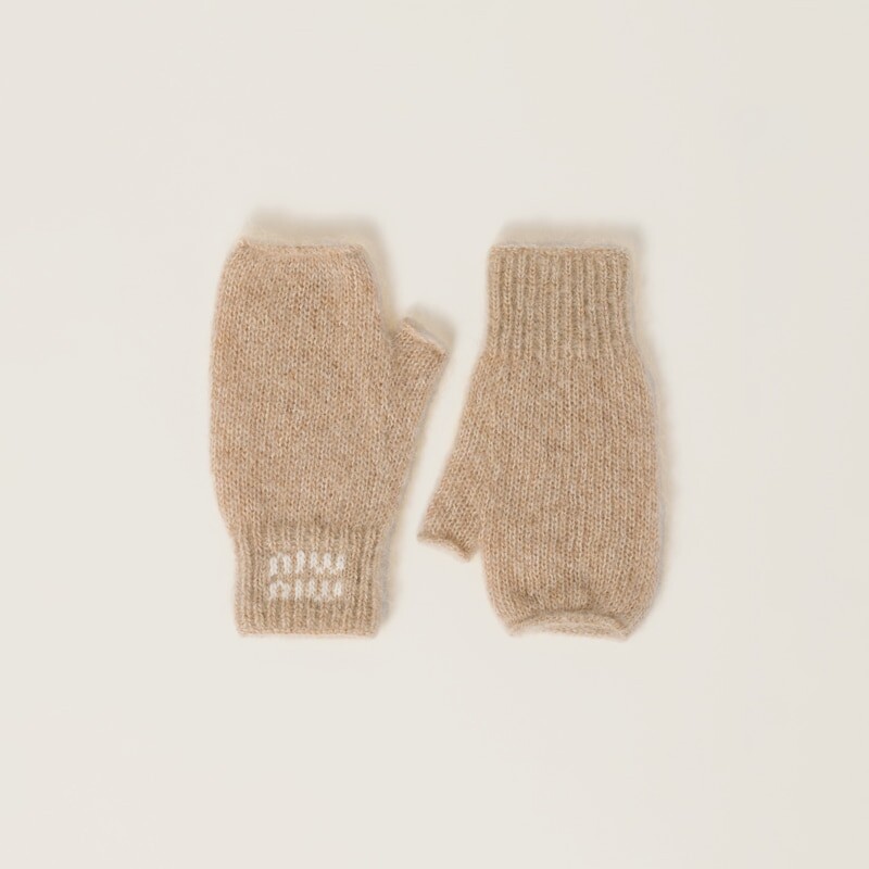 Перчатки из шерсти и мохера Miu Miu, бежевый
Перчатки из шерсти и мохера Miu Miu, бежевый