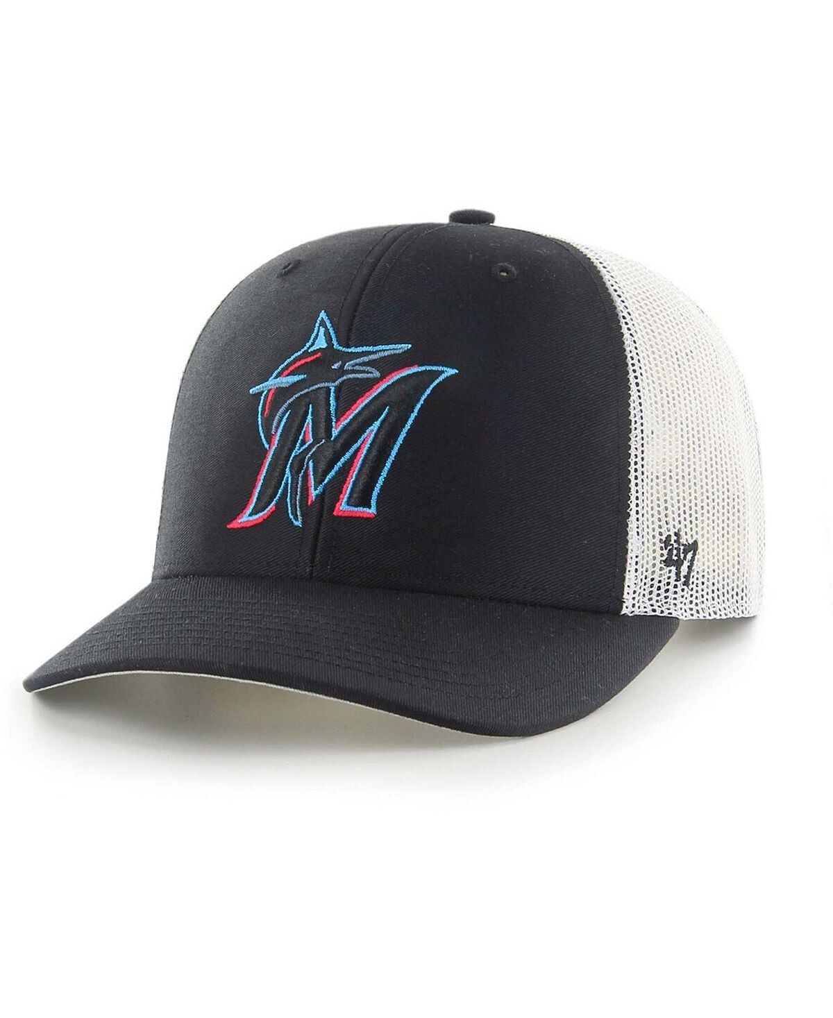 Мужская черно-белая кепка с логотипом Miami Marlins Primary Snapback Trucker Snapback '47 Brand
Мужская черно-белая кепка с логотипом Miami Marlins Primary Snapback Trucker Snapback '47 Brand
