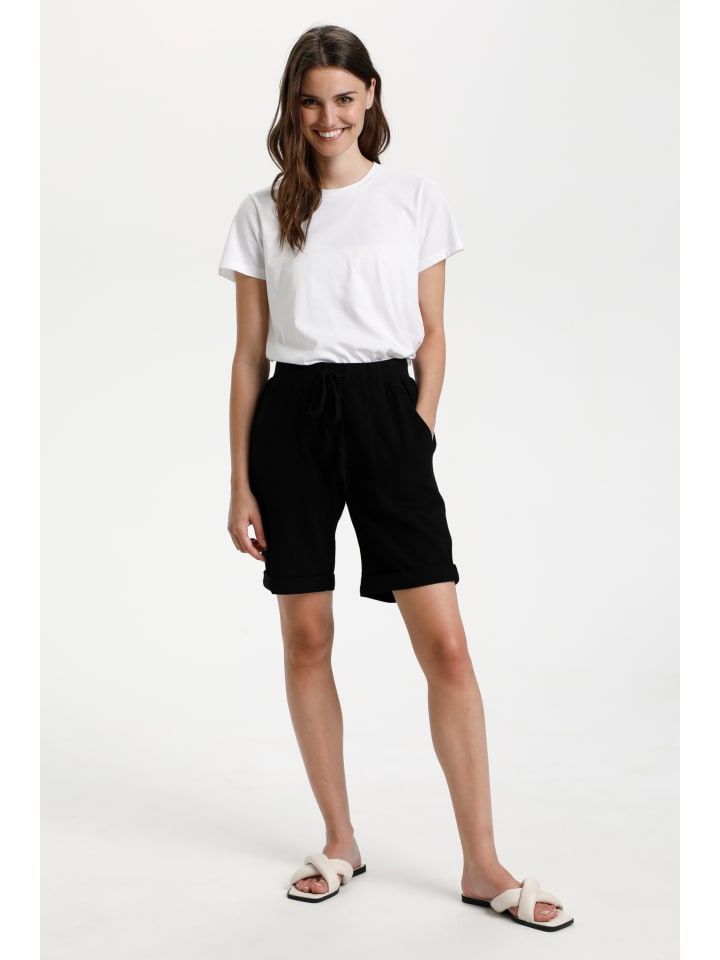 Тканевые шорты Kaffe, глубокий черный 
Тканевые шорты Kaffe, глубокий черный