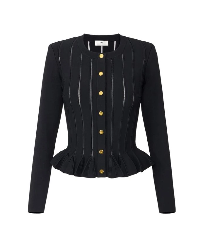 Кардиган с ажурным узором Elisabetta Franchi, черный
Кардиган с ажурным узором Elisabetta Franchi, черный