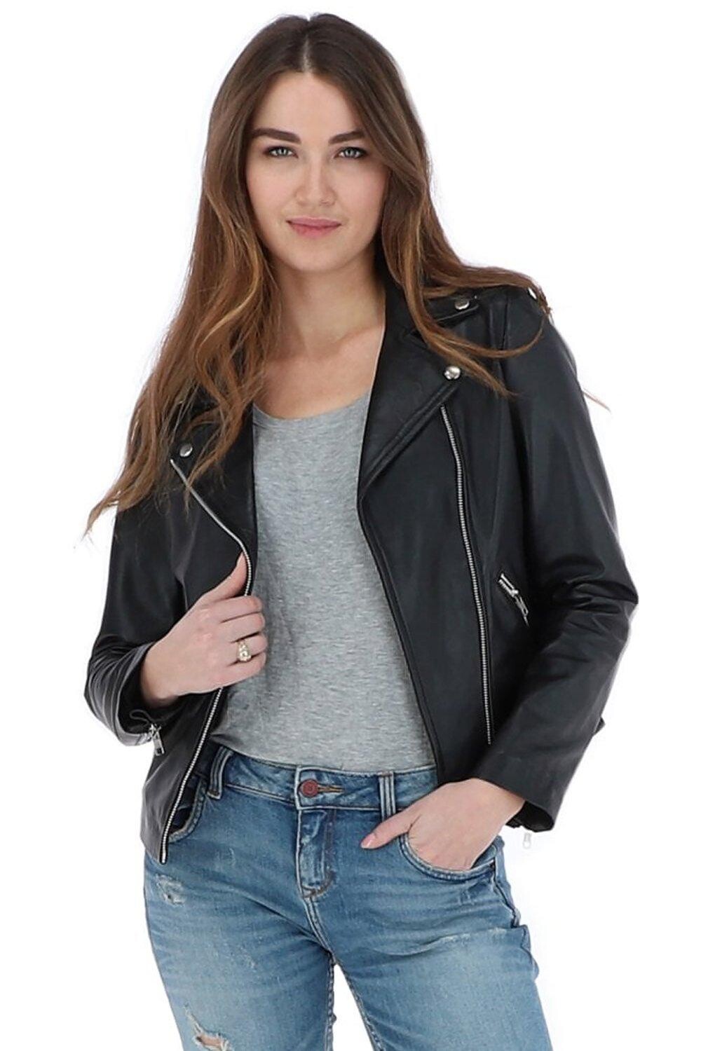 Модная кожаная байкерская куртка Celia Ashwood Leather, черный
Модная кожаная байкерская куртка Celia Ashwood Leather, черный