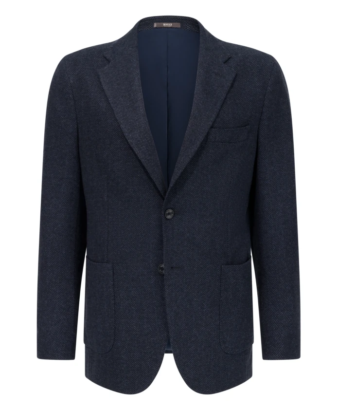 Блейзер из хлопкового трикотажа в елочку Boggi Milano, синий
Блейзер из хлопкового трикотажа в елочку Boggi Milano, синий