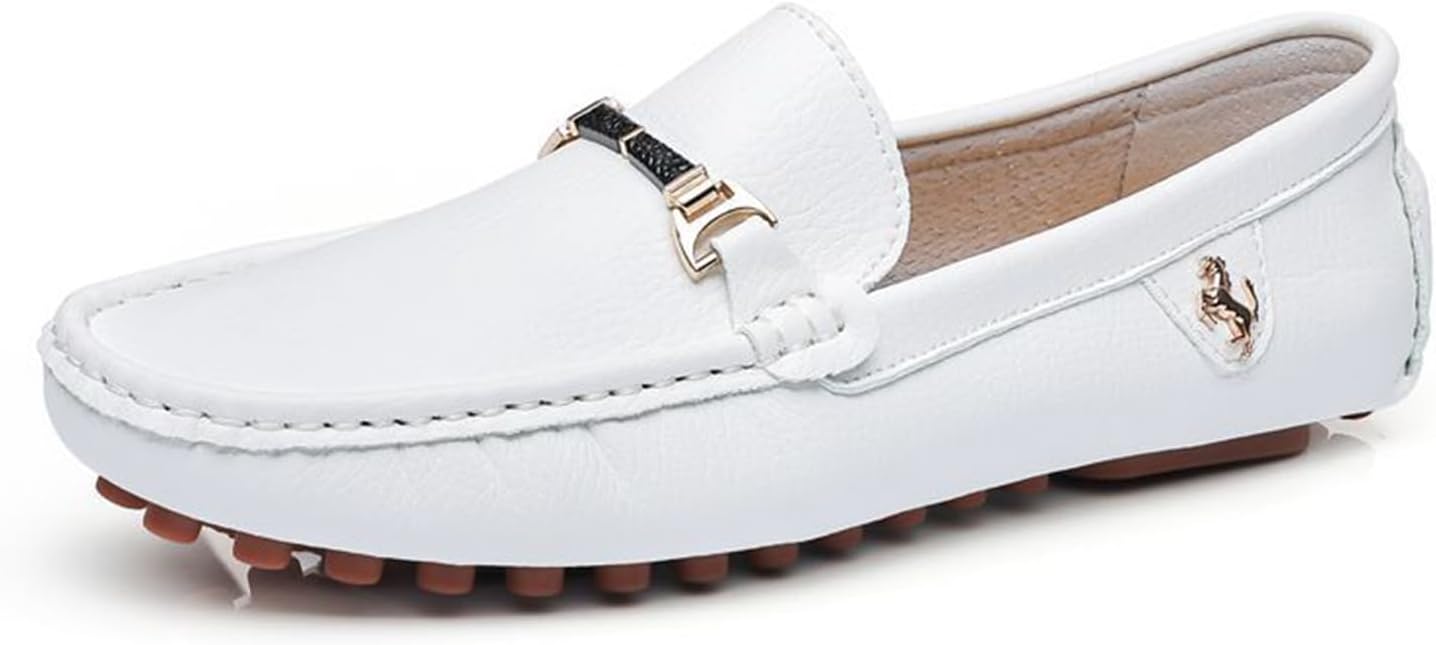 Мужские кожаные пенни-лоферы, модные слипоны, мокасины с металлической пряжкой, закругленный носок, для бизнес-кэжуал, удобные плоские прогулочные туфли Dacnakby, белый
Мужские кожаные пенни-лоферы, модные слипоны, мокасины с металлической пряжкой, закругленный носок, для бизнес-кэжуал, удобные плоские прогулочные туфли Dacnakby, белый