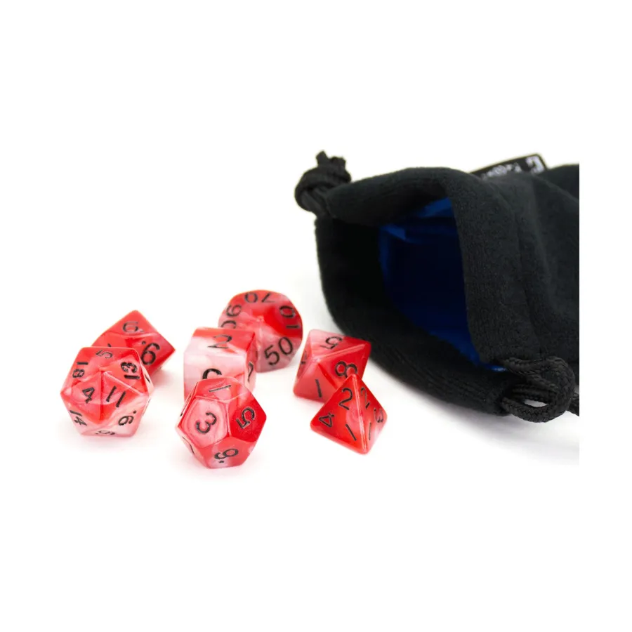 Рубиновый вихрь с черным (7), Dice - 7 Piece Poly Sets - Marble/Swirl (Easy Roller Dice)
Рубиновый вихрь с черным (7), Dice - 7 Piece Poly Sets - Marble/Swirl (Easy Roller Dice)