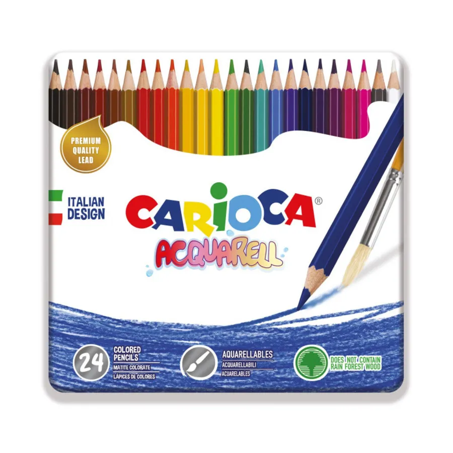Акварельные карандаши Acquarell, жестяная коробка (24), Art Supplies (Carioca)
Акварельные карандаши Acquarell, жестяная коробка (24), Art Supplies (Carioca)