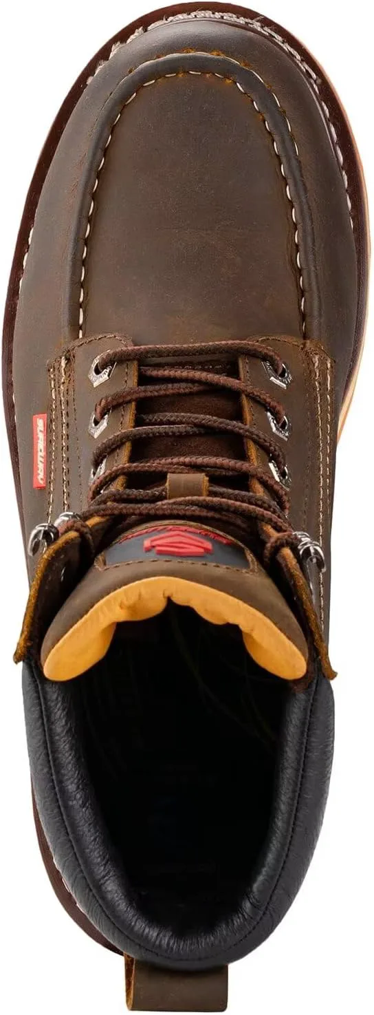 Ботинки для работы SUREWAY 6” для мужчин, тяжелые, стальные/композитные/мягкий носок, удобные и долговечные, прошивка Goodyear, кожа полного зерна, маслостойкие/нескользящие, промышленная обувь с клиновидным носком/Moc Toe, коричневый
Ботинки для работы SUREWAY 6” для мужчин, тяжелые, стальные/композитные/мягкий носок, удобные и долговечные, прошивка Goodyear, кожа полного зерна, маслостойкие/нескользящие, промышленная обувь с клиновидным носком/Moc Toe, коричневый