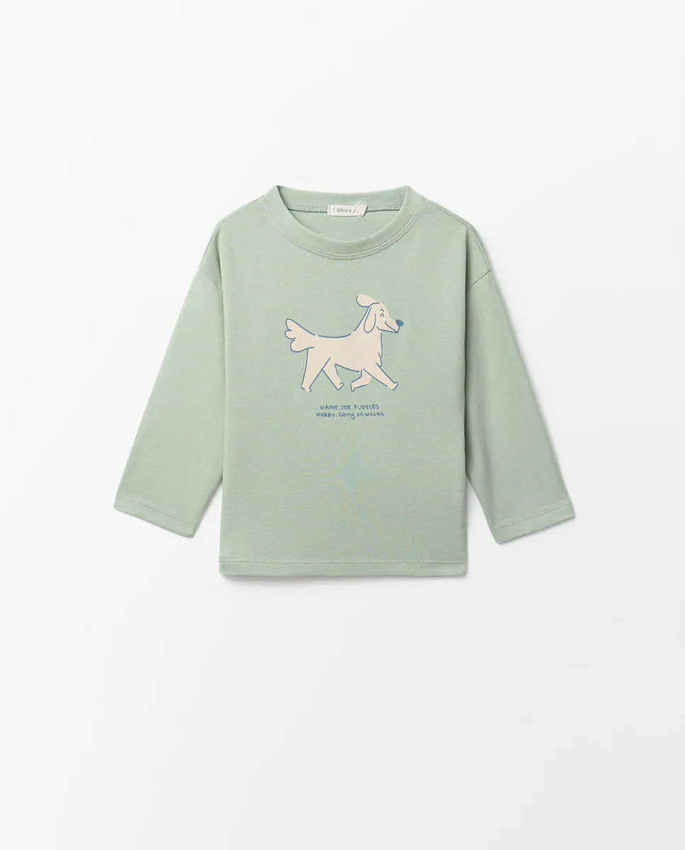 Футболка с принтом собаки Sfera, светло-зеленый
Футболка с принтом собаки Sfera, светло-зеленый