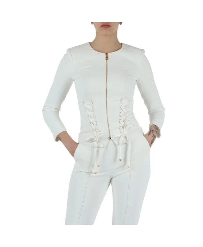 Куртка из крепа с перекрестной шнуровкой Elisabetta Franchi, бежевый
Куртка из крепа с перекрестной шнуровкой Elisabetta Franchi, бежевый