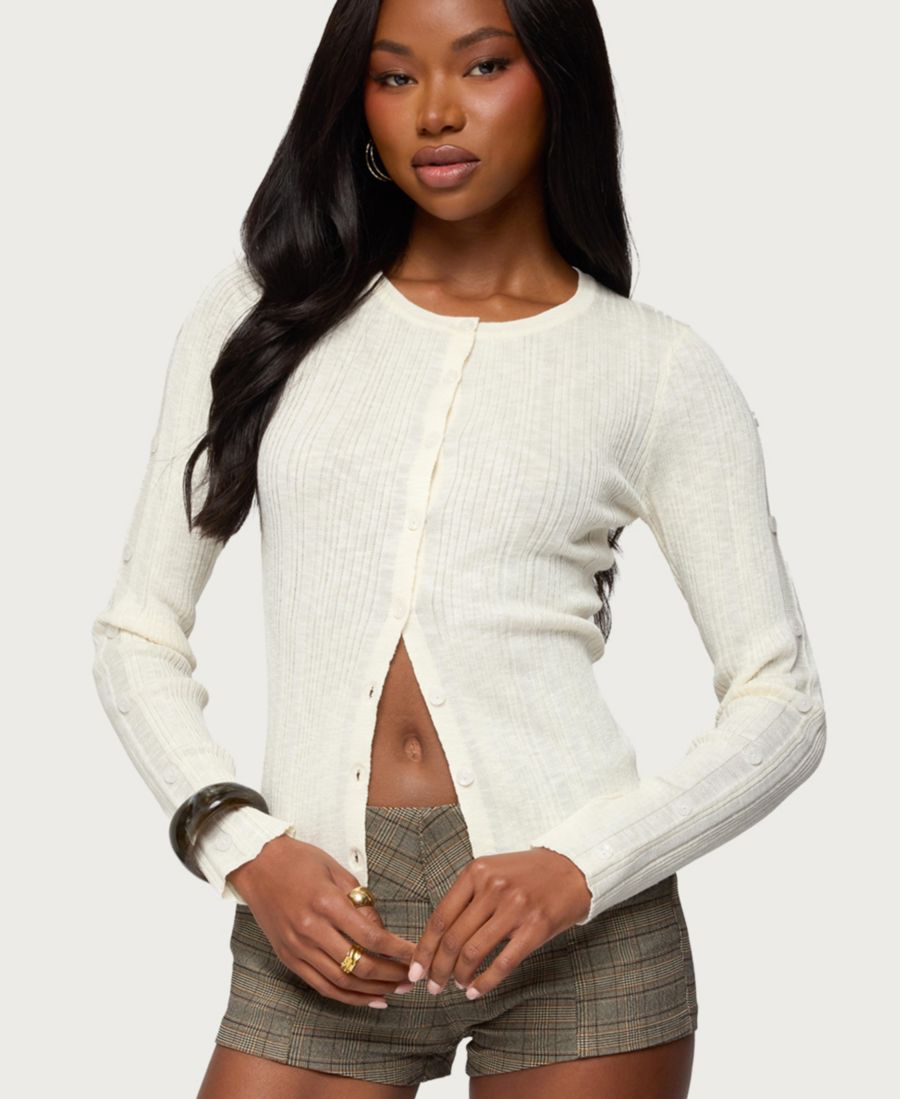 Женский кардиган Maureen Button из ребристой вязки Edikted, White
Женский кардиган Maureen Button из ребристой вязки Edikted, White