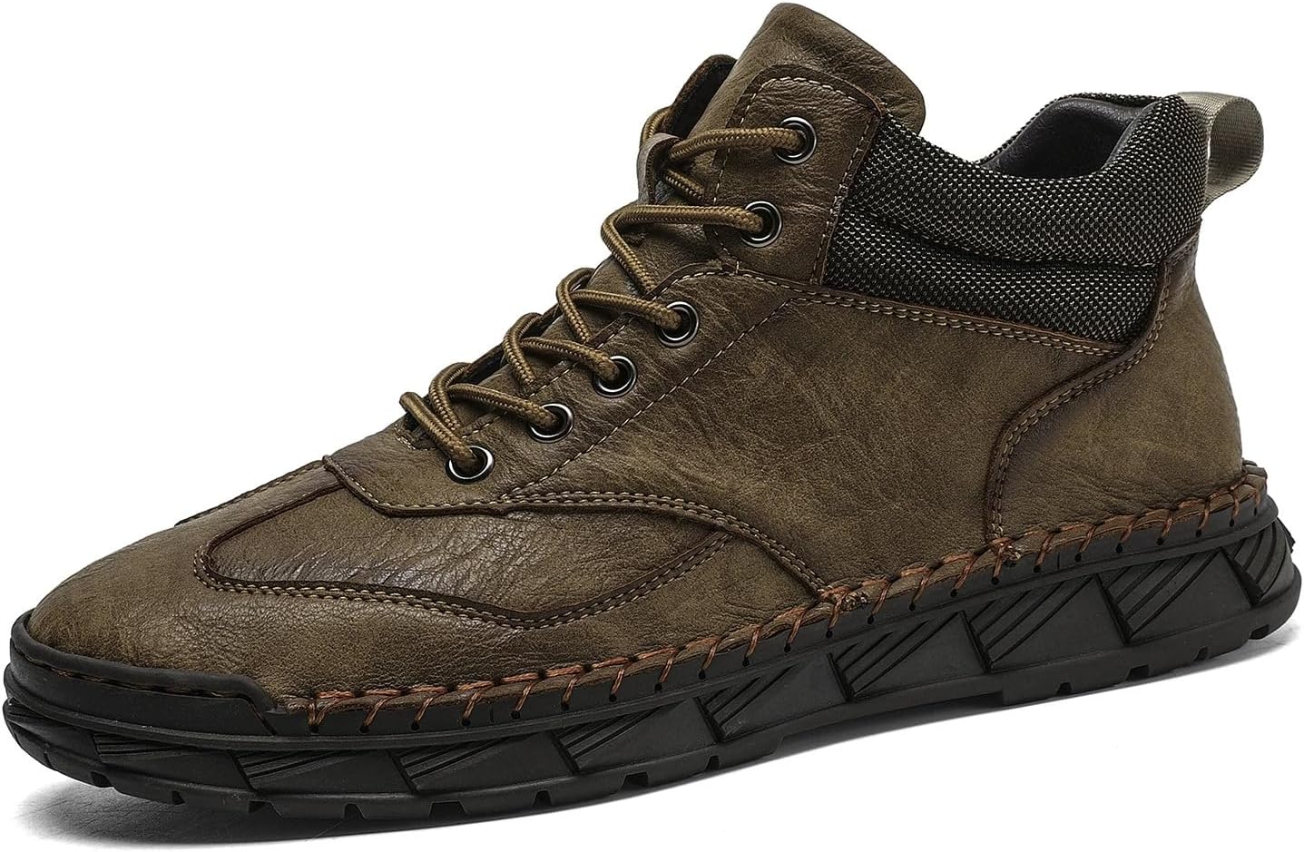 Мужские кожаные ботинки Sawbehind, ручная строчка, шнуровка, ботильоны на плоской подошве, повседневные Generic, хаки
Мужские кожаные ботинки Sawbehind, ручная строчка, шнуровка, ботильоны на плоской подошве, повседневные Generic, хаки