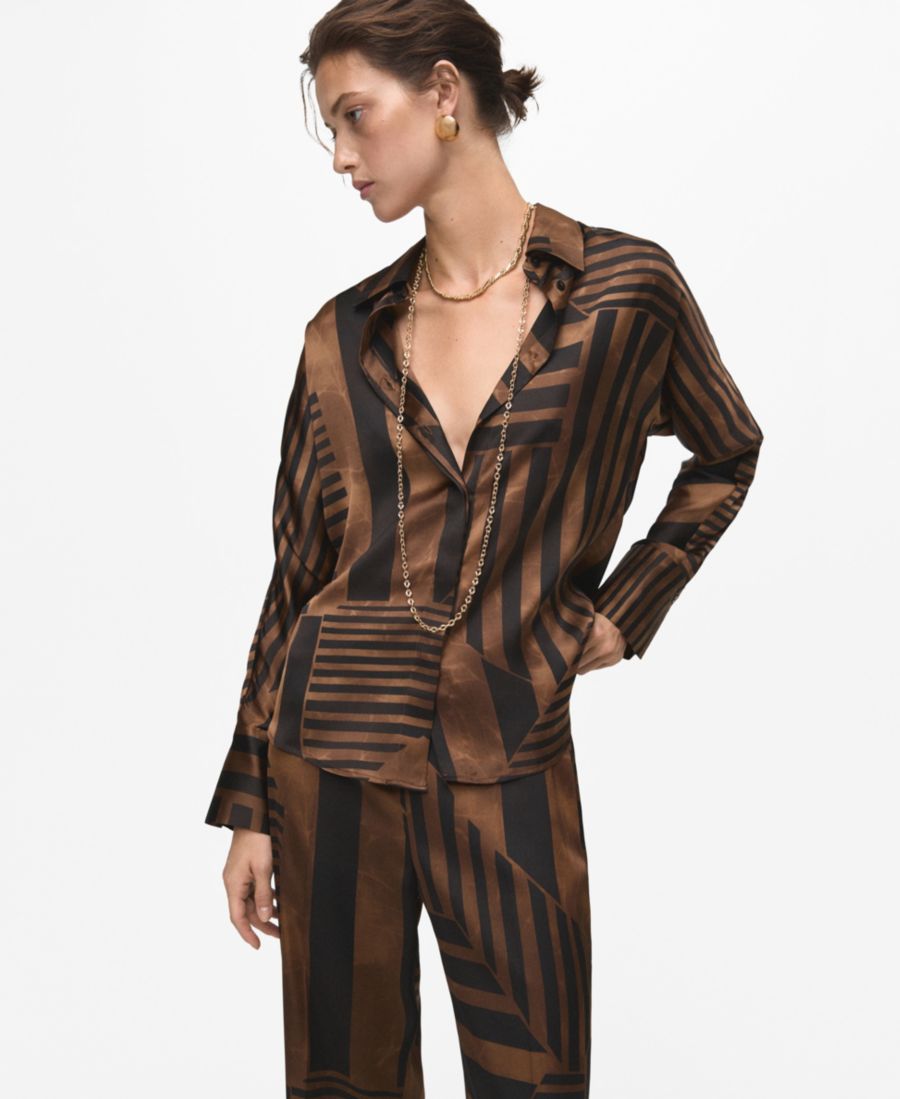 Женская полосатая атласная блузка MANGO, Brown
Женская полосатая атласная блузка MANGO, Brown