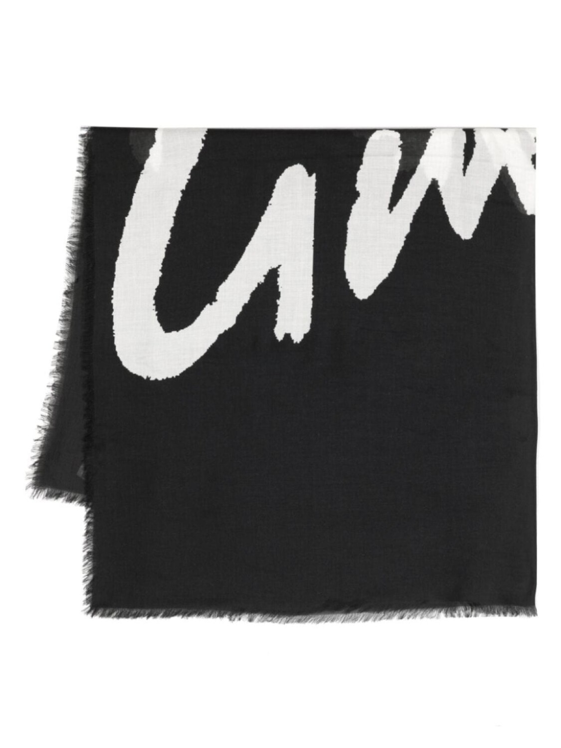 Шарф с бахромой и логотипом Givenchy, черный 
Шарф с бахромой и логотипом Givenchy, черный