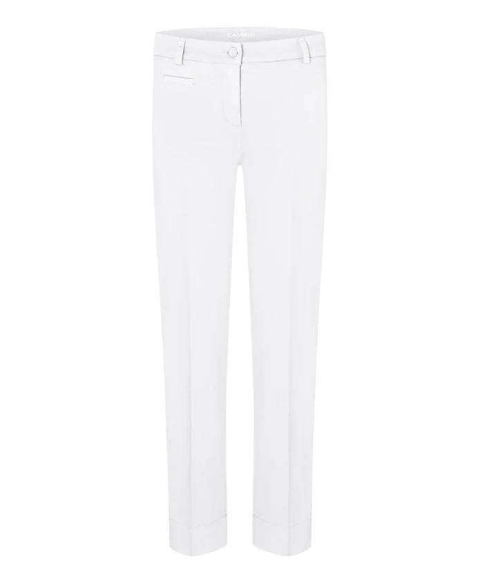 Стильные укороченные джинсы из денима Cambio, белый 
Стильные укороченные джинсы из денима Cambio, белый