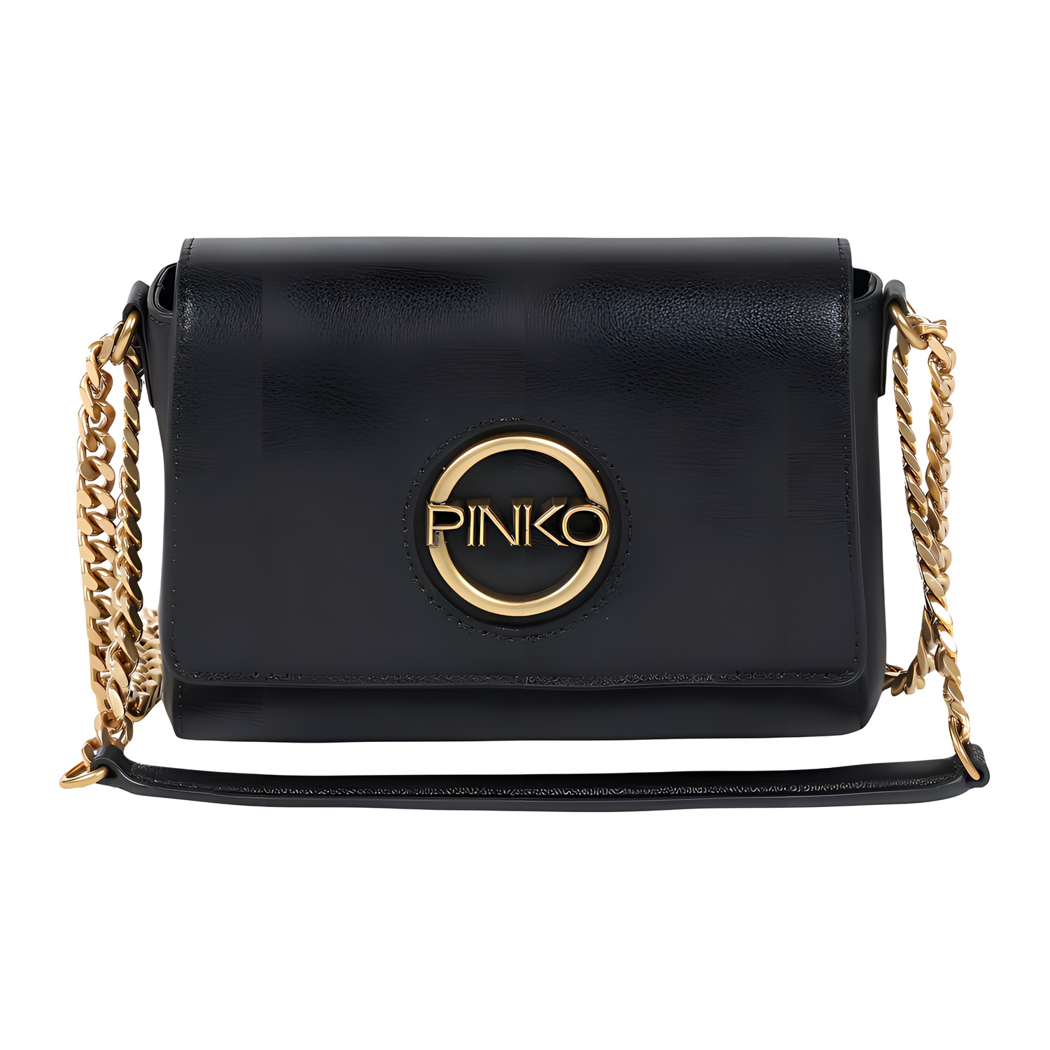 PINKO Синтетическая кожаная сумка через плечо, женская черная 
PINKO Синтетическая кожаная сумка через плечо, женская черная