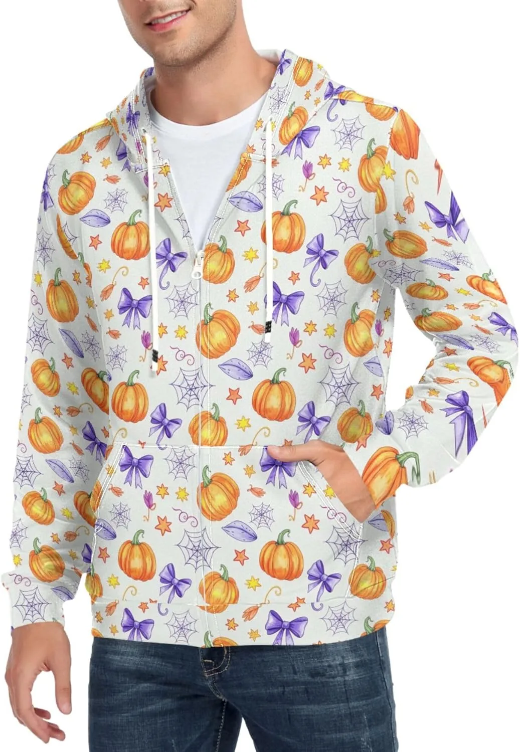 Мужская толстовка с капюшоном на молнии, с принтом и карманом CUPADA
Мужская толстовка с капюшоном на молнии, с принтом и карманом CUPADA