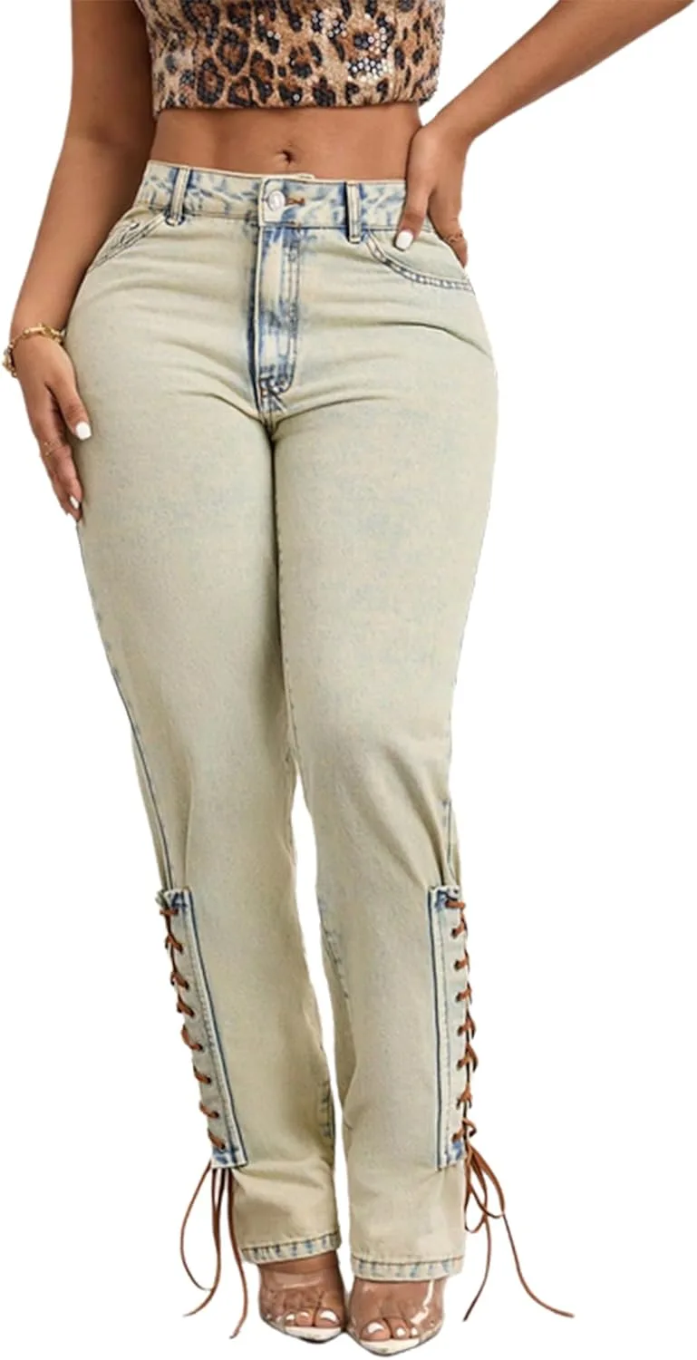 Женские джинсы Mid Rise Vintage Straight Leg с кружевной шнуровкой cffvdiz
Женские джинсы Mid Rise Vintage Straight Leg с кружевной шнуровкой cffvdiz