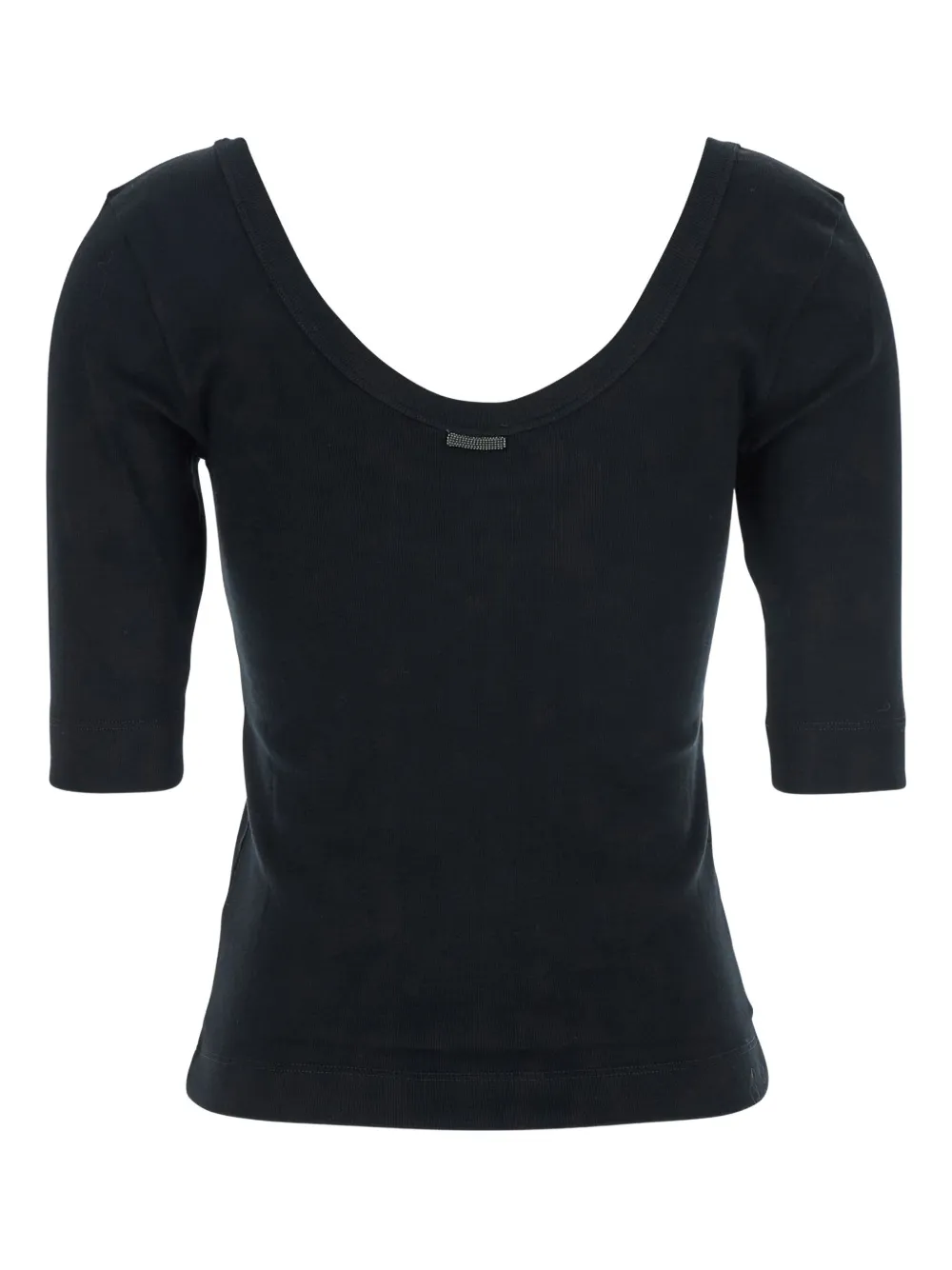 Футболка в рубчик с вырезом-лодочка Brunello Cucinelli, черный
Футболка в рубчик с вырезом-лодочка Brunello Cucinelli, черный