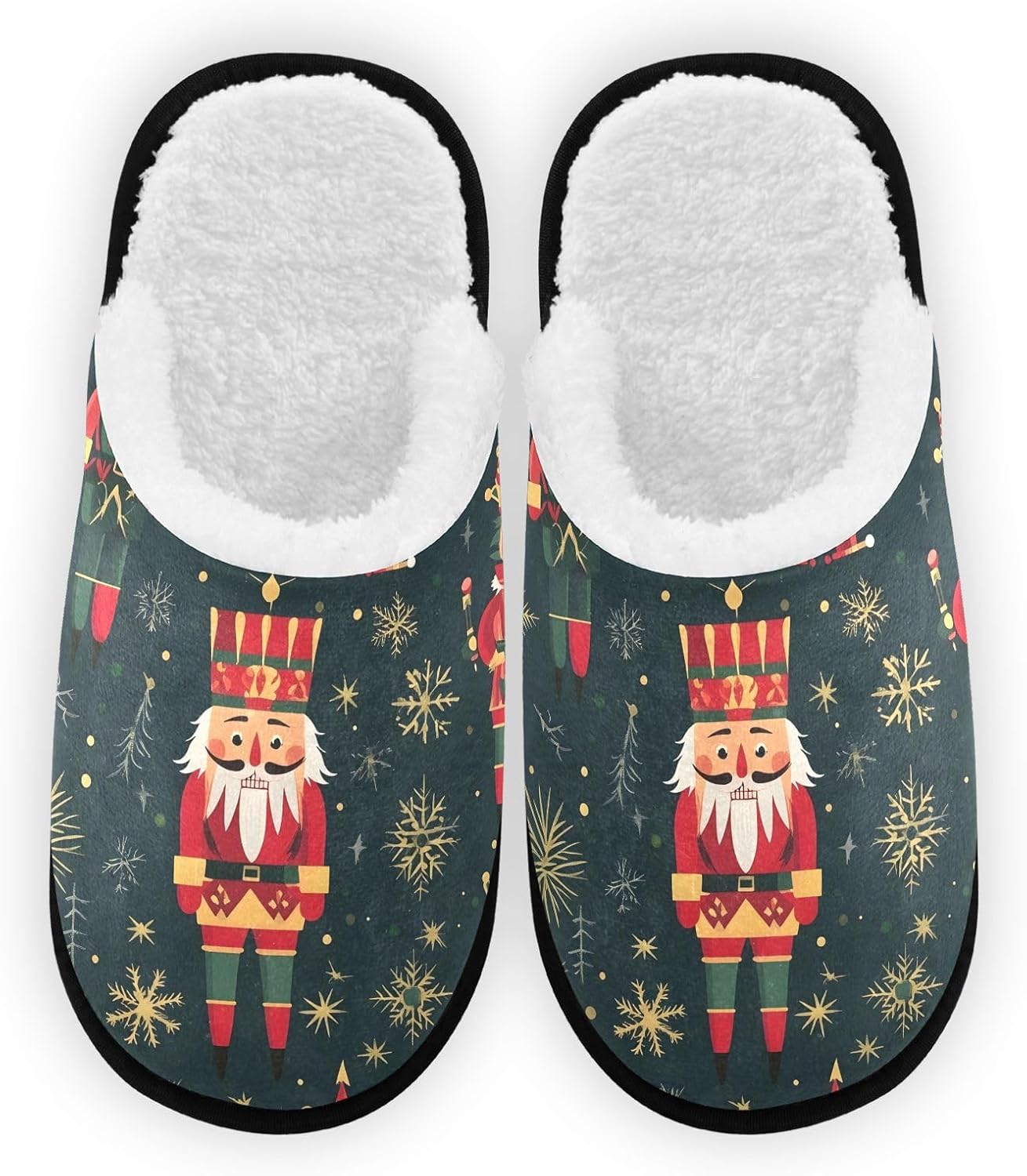 Рождественские плюшевые тапочки FENOCHE Щелкунчик для женщин и мужчин, теплые и удобные, для путешествий, спа, с нескользящей подошвой, Multicolor
Рождественские плюшевые тапочки FENOCHE Щелкунчик для женщин и мужчин, теплые и удобные, для путешествий, спа, с нескользящей подошвой, Multicolor