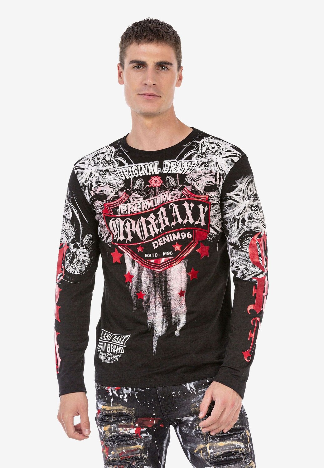 Рубашка с длинными рукавами и классным фирменным принтом CIPO & BAXX, черный
Рубашка с длинными рукавами и классным фирменным принтом CIPO & BAXX, черный