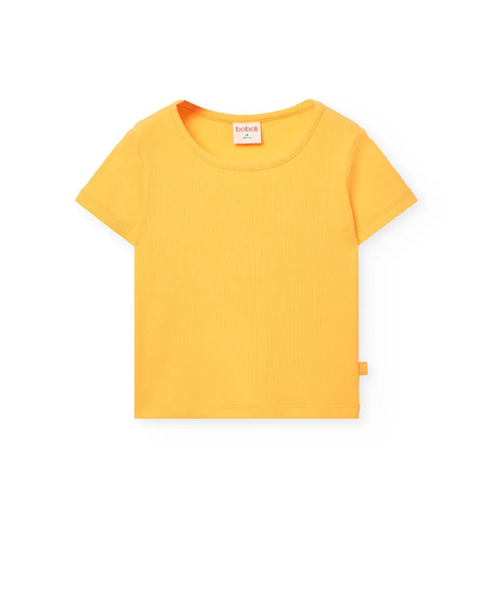 Футболка для девочек с короткими рукавами и круглым вырезом Boboli, жёлтый
Футболка для девочек с короткими рукавами и круглым вырезом Boboli, жёлтый