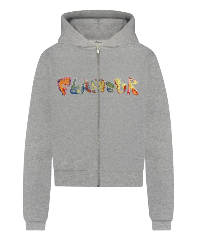 Толстовка на молнии с вышивкой | светло-серый меланж FlãNeur, серый
Толстовка на молнии с вышивкой | светло-серый меланж FlãNeur, серый