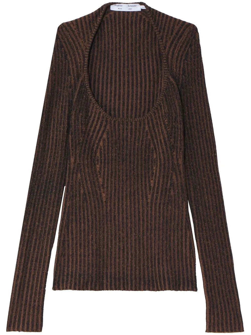 Джемпер в рубчик с U-образным вырезом Proenza Schouler White Label, коричневый
Джемпер в рубчик с U-образным вырезом Proenza Schouler White Label, коричневый
